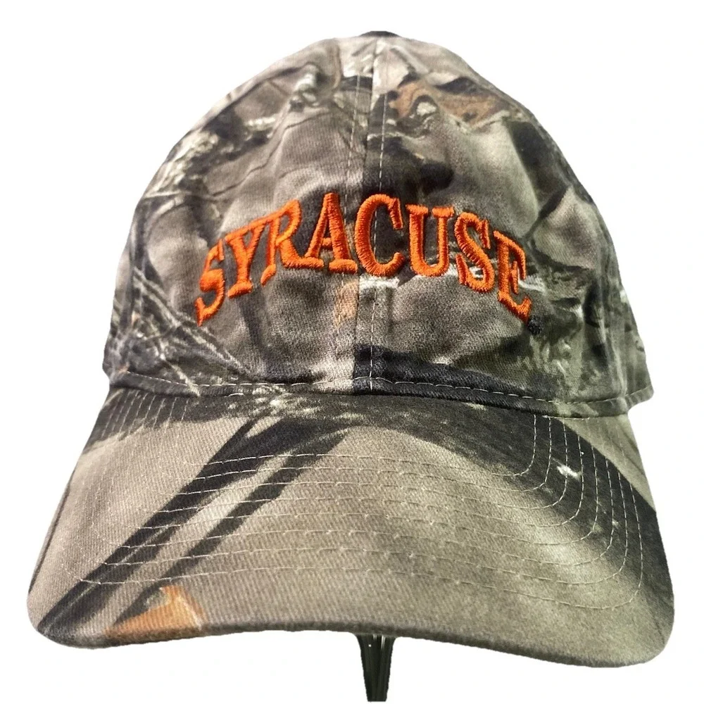Legacy Syracuse‎ Orange Camouflage Hat Hunters Baseball Cap Tree Bark EUC